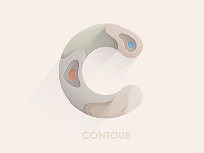 Contour c earth icon illustration land logo type yp © yoga perdana