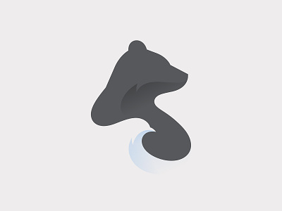 Bear & Bird (Hugs) animal branding icon illustration logo