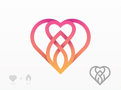 ❤️+🔥 branding design fire flame heart logo love