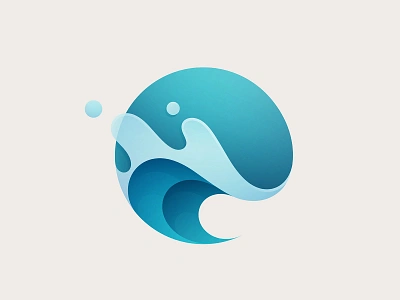 Wave aqua blue branding circle dew drop dynamic gradient green illustration liquid logo nature ocean sea splash summer vector water wave