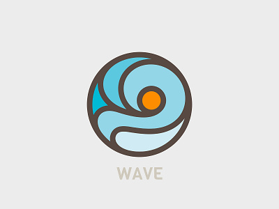 Wave beach branding icon illustration logo sea sunrise sunset wave