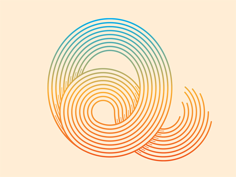 Q typography q gradient mark © yoga perdana logo illustration yp type vector