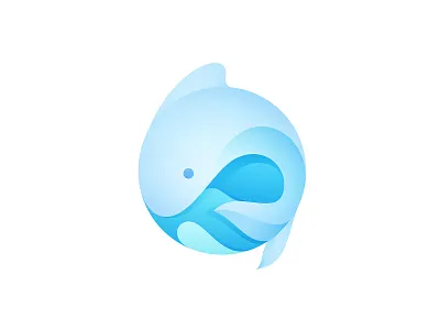 Fish Wave animal blue circle cute diving dolphin fin fish illustration jump marine ocean orca play sea splash swim water wave whale