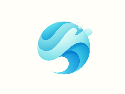 Wave Logo abstract blue branding circle clear curve design drop flow gradient illustration liquid logo modern ocean sea splash summer vave water