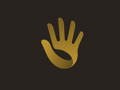 Hand Logo branding business company crown design gold hand logo luxury
