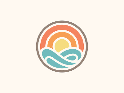 Sunset Logo beach brand branding business company flow icon illustration logo mark ocean sea simple sun sunrise sunset symbol water wave