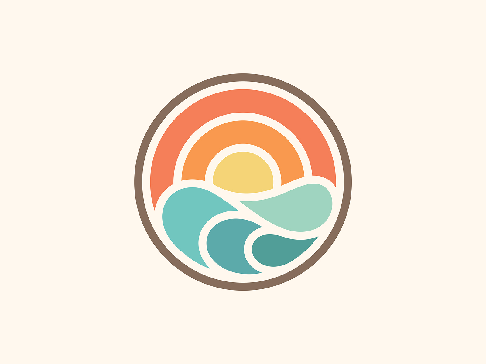 Beach logo design. Sun sunset sunrise with beach ocean sea water logo icon  – MasterBundles