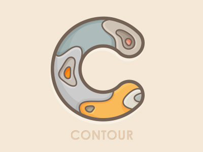 Contour c earth icon illustration land logo type yp © yoga perdana