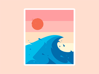 Wave Illustration (Adobe Commissioned Project) adobe branding design illustration logo sun sunrise sunset vector water wave