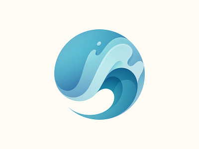 Wave Logo abstract blue brand branding clean color drop gradient graphic identity logo logos minimalist ocean sea water wave