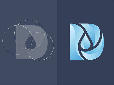 D-Drop circle construction d drop logo mark water yp © yoga perdana