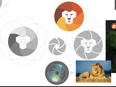 Logo Concept Lenses + Lion concept construction lens lion logo yp © yoga perdana