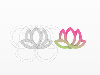 Lotus circle flower logo lotus yp © yoga perdana