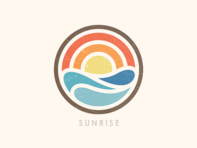 Sunrise beach logo mark sun sunrise wave yp © yoga perdana