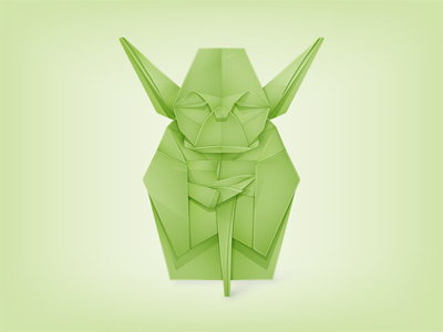 Origami Yoda grand icon illustrator jedi logo master movie character origami paper star star wars starwars vector yoda yoga yp © yoga perdana