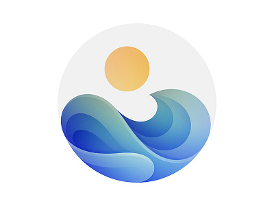 Wave logo sun wave yp © yoga perdana