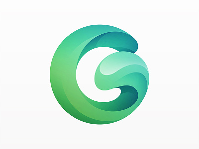 G Logo business circle company dynamic flow font g gradient green initial logo logotype mark modern online simple symbol type yp © yoga perdana