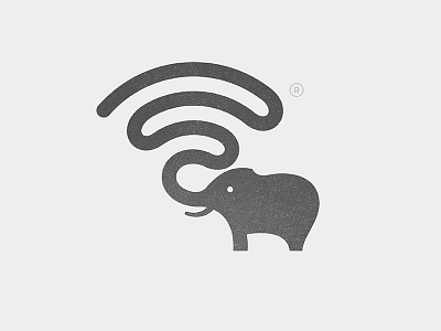 Wifi + Elephant animal elephant logo wifi yp © yoga perdana