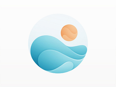 Wave beach logo sun wave yp © yoga perdana