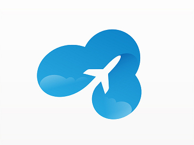 Cloud + Plane Logo Concept logo yp © yoga perdana