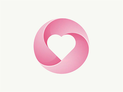 Heart Logo beauty branding care circle female gradient heart icon logo love modern pink romance romantic simple symbol valentine wedding yp © yoga perdana