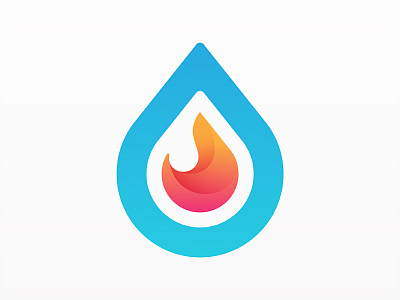 Water & Fire Logo drop fire flame logo water yp © yoga perdana