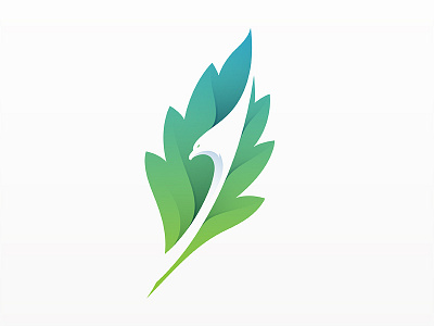Leaf + Eagle Logo logo yp © yoga perdana