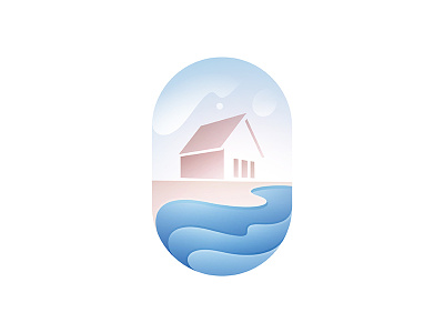 Beach illustration logo yp © yoga perdana
