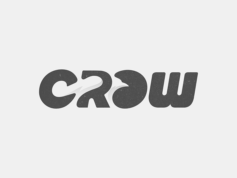 Crow Logo crow typography bird type animal logo yp © yoga perdana