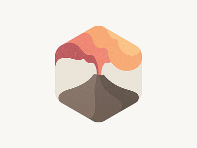 Volcano badge illustration logo mark yp © yoga perdana