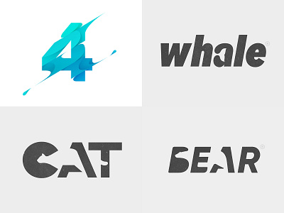 2018 Top 4 4 animal bear branding cat illustration logo logo design logo designer logo type mark modern logo number smart logo type typography whale yp © yoga perdana