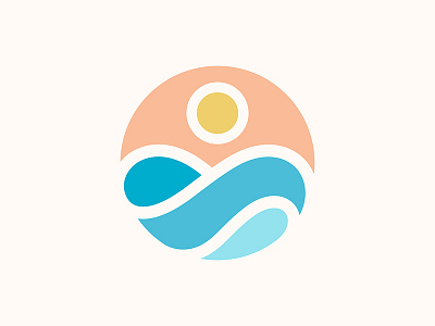 Sunset icon illustration logo mark sunset vector wave yp © yoga perdana