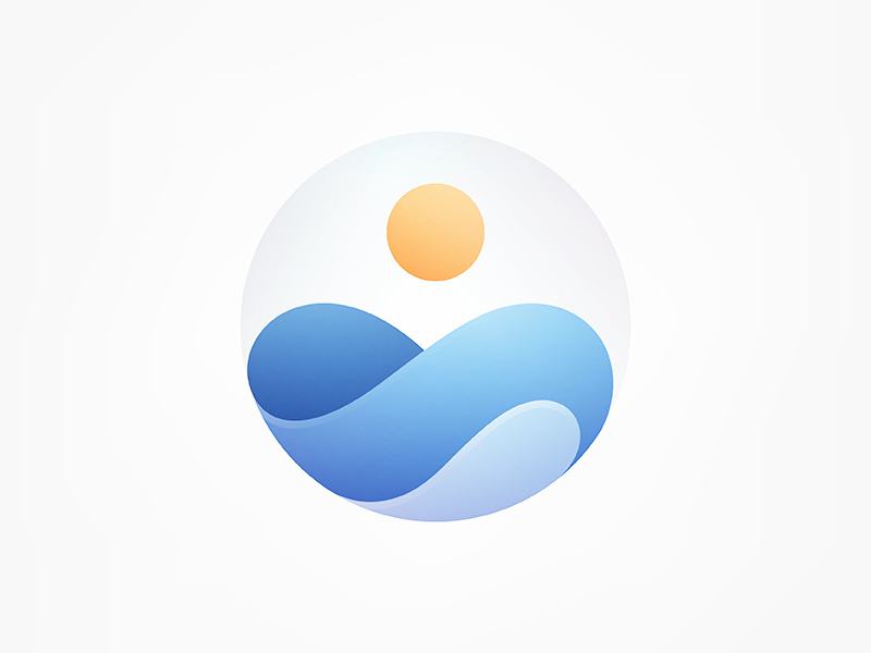 Sunrise icon sunrise sun wave logo illustration branding design vector yp © yoga perdana