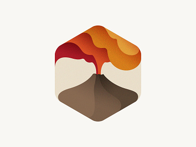 Volcano badge branding icon illustration logo vector volcano yp © yoga perdana