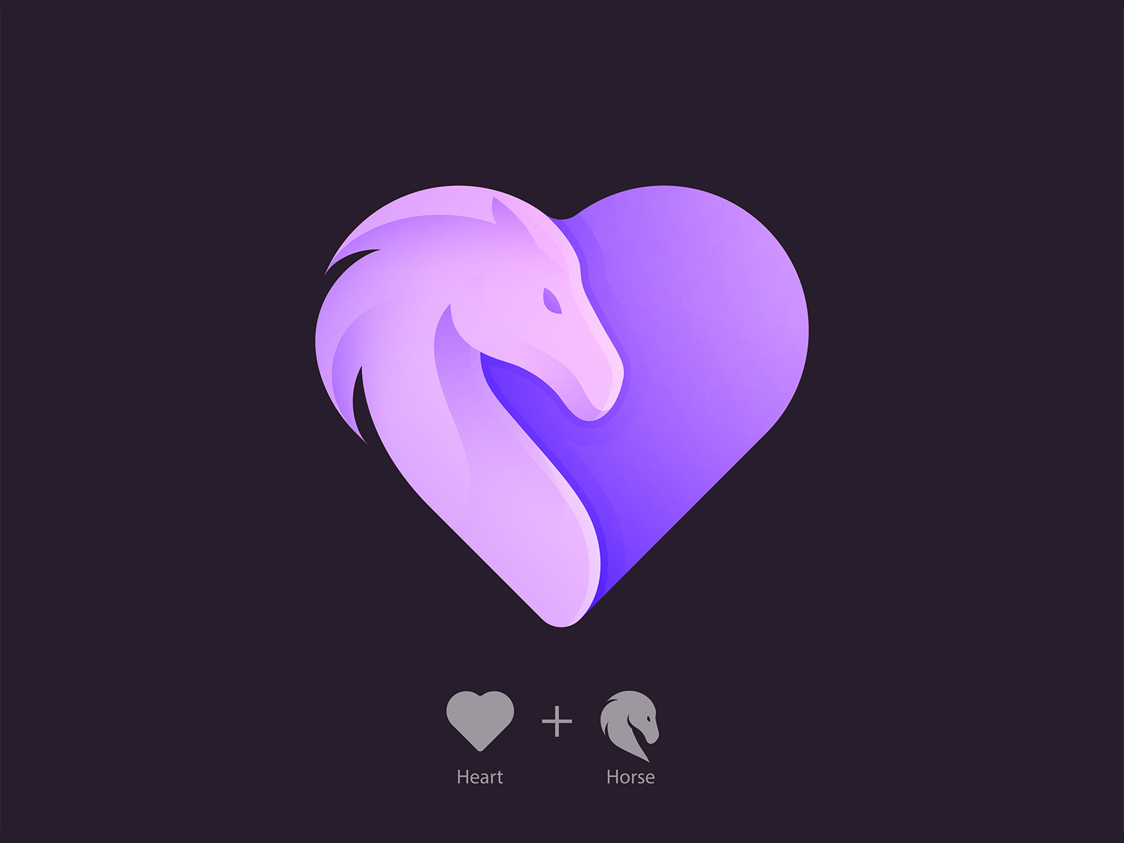Heart + Horse Logo by Yoga Perdana on Dribbble Heart + Horse Logo by Yoga Perdana on Dribbble