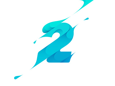 2 2 branding gradient illustration logo number type typography yp © yoga perdana