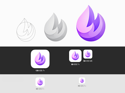 Fire Ios Icon 3d icon 3d logo app icon brand branding fire fire 3d flame icon icon 3d icon logo ios icon logo logo 3d modern logo simple logo soft color soft logo ui yp