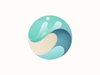 Wave app branding design icon illustration logo vector wave yp © yoga perdana