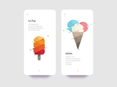 Ice Pop & Gelato Recipes branding flat design flat illustration gelato ice cream ice pop illustration liquid logo mobile slash spill splash water yp