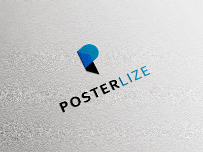 Logo For Poster Making Company abstract adobe illustrator app art blue branding color design dribbble flat illustration logo logodesign logotype minimal