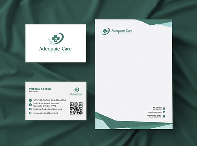 HealthCare Business Card And Letterhead. adobe behance branding design dribbble dribbblers dribbblershot flat graphic design illustration letterhead logo logodesign logotype minimal photoshop productdesign ui uiux vector