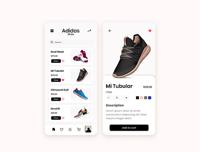 Simple Adidas Shoe App adidas android app design graphic design illustration inspiration interface mobile shoe ui ux web design