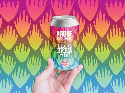 Proof Brewing Co. Beer Can Label beer beer can beer label branding can design design digital illustration graphic design hops illustration label package design packaging pilsner procreate tallahassee