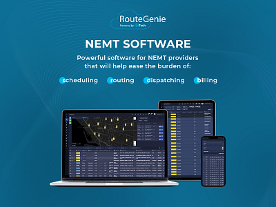 RouteGenie NEMT Software design medical dispatch software nemt billing software nemt software software development