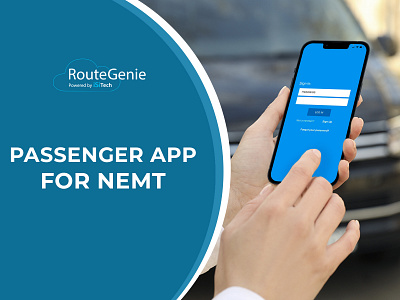 RouteGenie Passenger App for NEMT app design design medical dispatch software nemt billing software nemt software software development