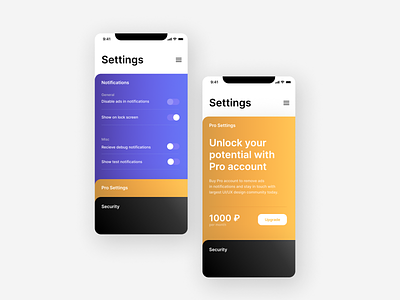 Daily UI. Day 7. Settings app dailyui day007 design typography ui ux web