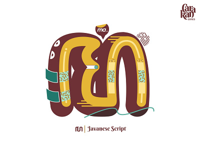 Javanese Script - "Ma" colorful design illustration java script typography vector