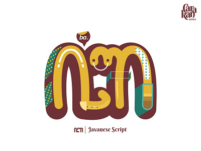 Javanese Script - "Ba" colorful design illustration java script typography vector