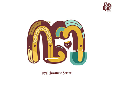 Javanese Script - "Nga" colorful design illustration java script typography vector