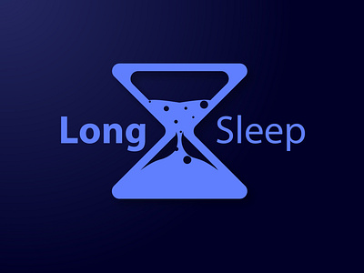 Long Sleep hourglass logo dark backqround